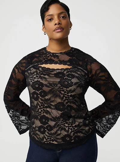 Keyhole Lace Top