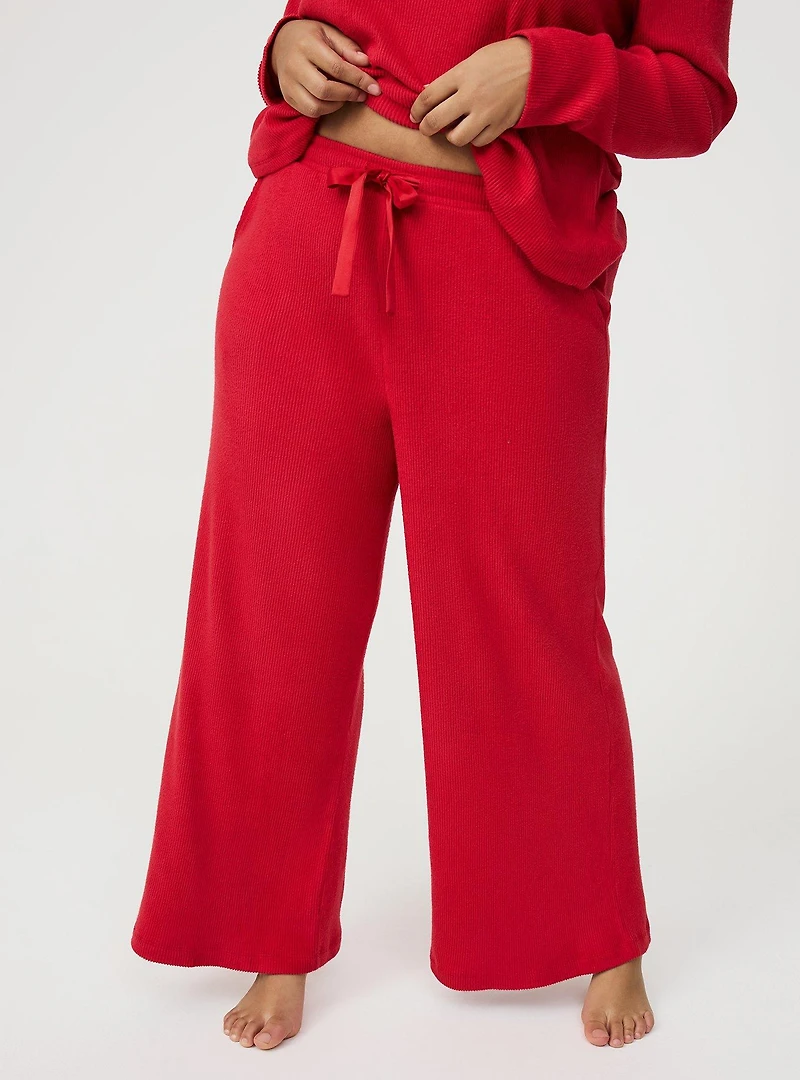 Rib Hacci Wide Leg Lounge Pant