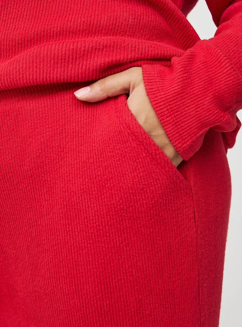 Rib Hacci Wide Leg Lounge Pant