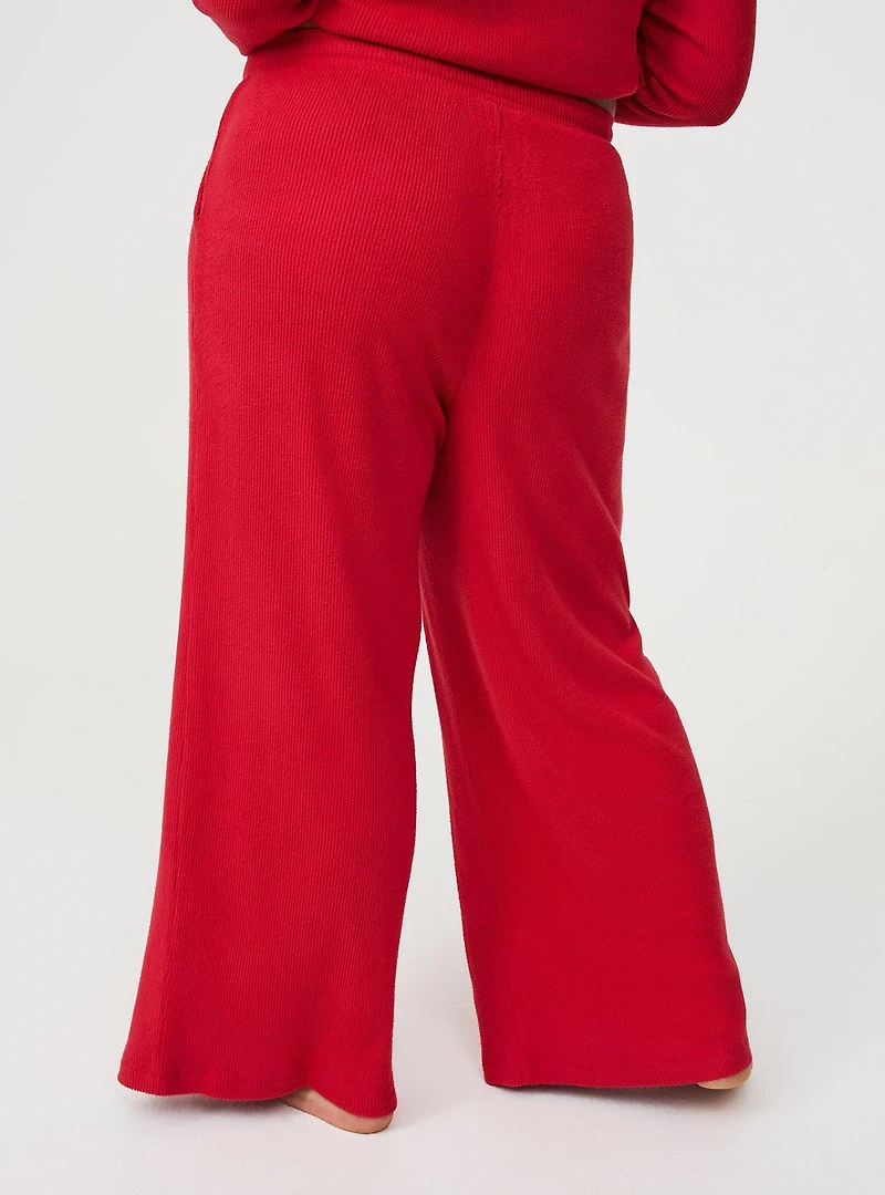 Rib Hacci Wide Leg Lounge Pant