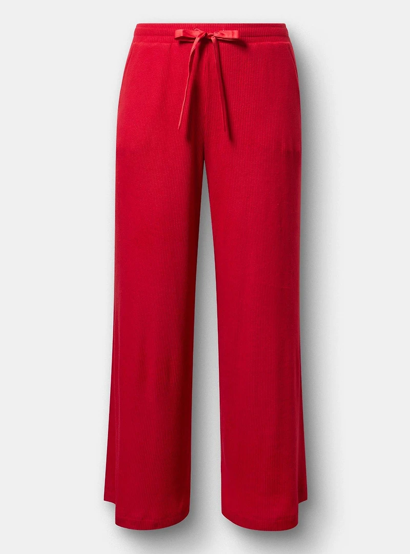 Rib Hacci Wide Leg Lounge Pant