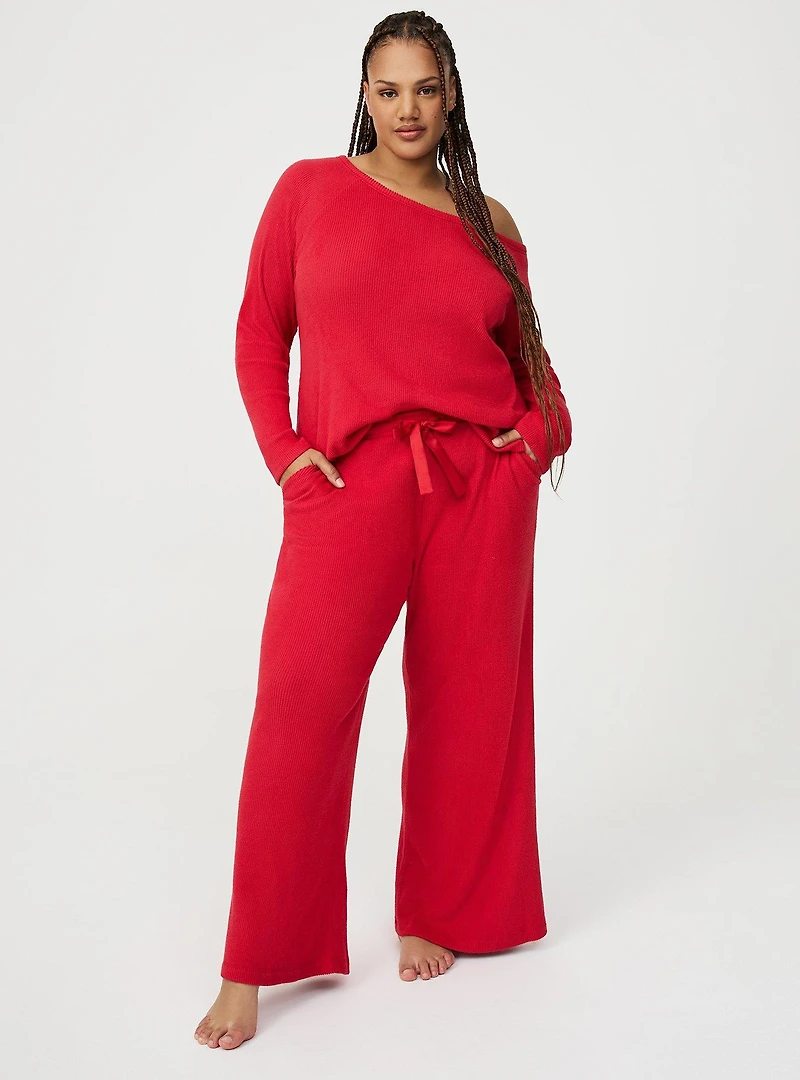 Rib Hacci Off the Shoulder Lounge Top