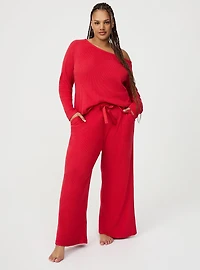 Rib Hacci Off the Shoulder Lounge Top