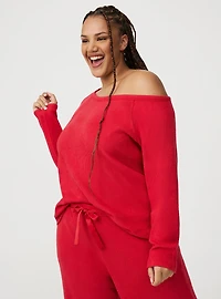 Rib Hacci Off the Shoulder Lounge Top