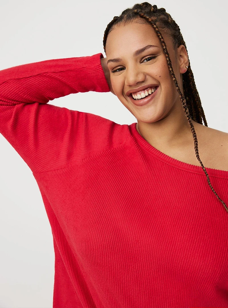 Rib Hacci Off the Shoulder Lounge Top
