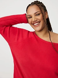 Rib Hacci Off the Shoulder Lounge Top