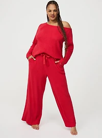 Rib Hacci Off the Shoulder Lounge Top