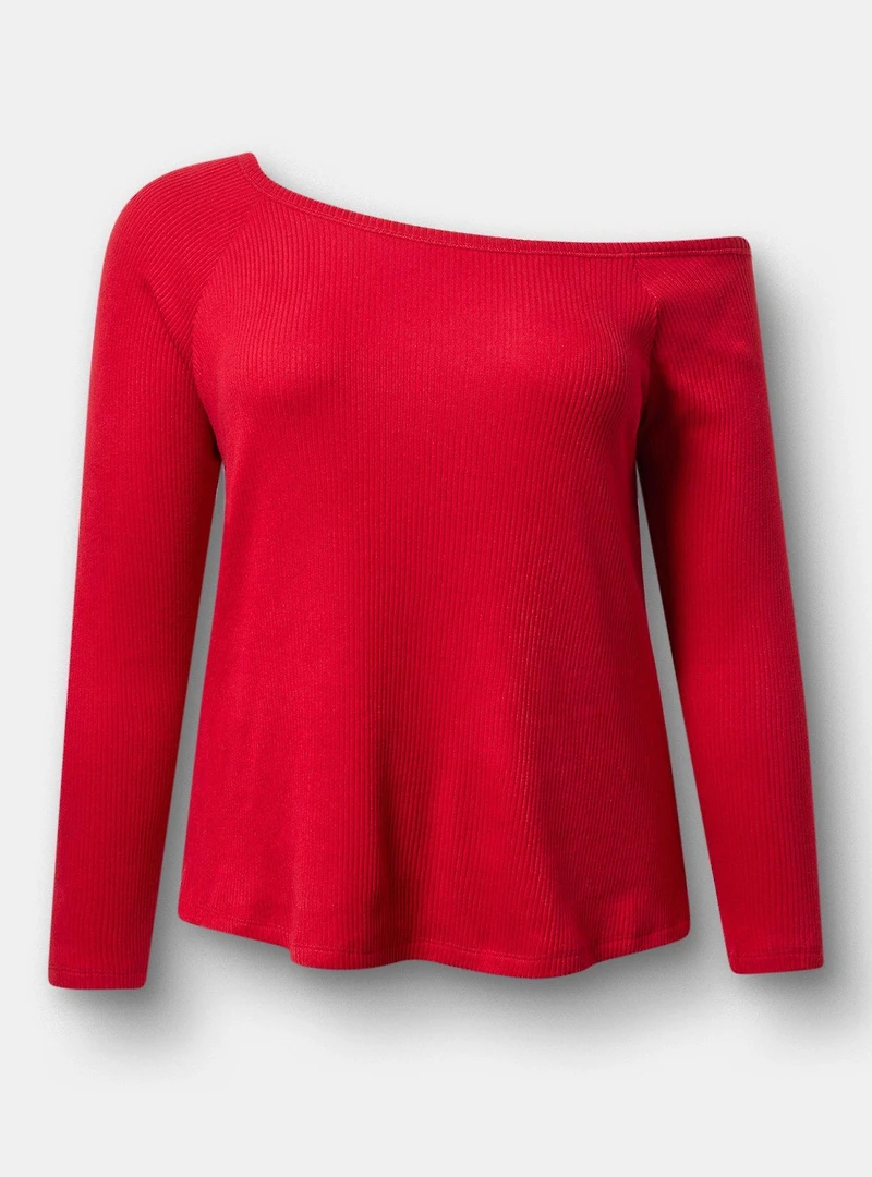 Rib Hacci Off the Shoulder Lounge Top