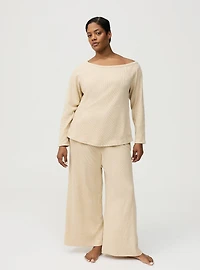 Rib Hacci Off-The-Shoulder Lounge Top