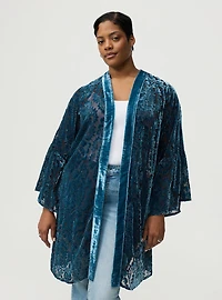 Burnout Velvet Kimono