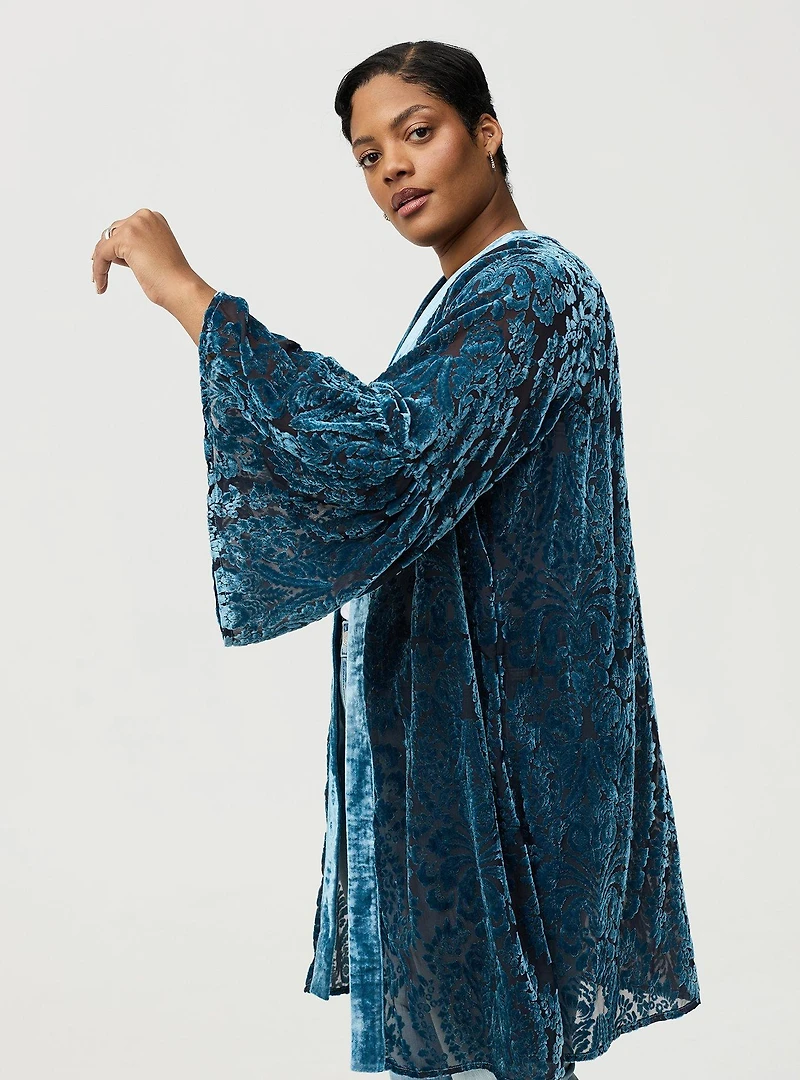 Burnout Velvet Kimono