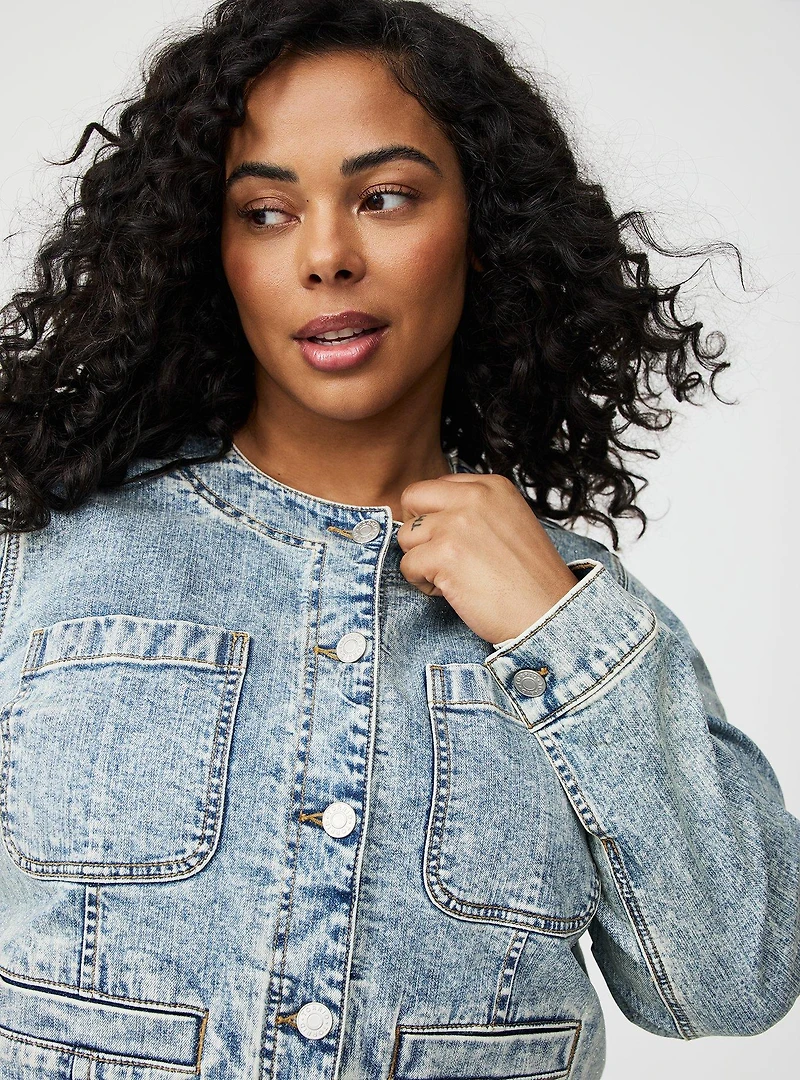 Glitter Coated Trucker Jacket