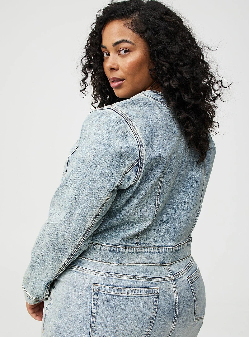 Glitter Coated Trucker Jacket
