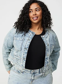 Glitter Coated Trucker Jacket