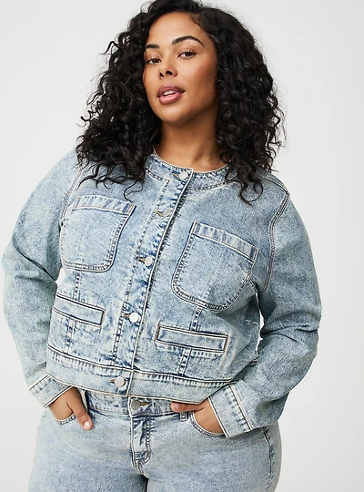 Glitter Coated Trucker Jacket