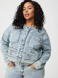 Glitter Coated Trucker Jacket