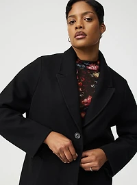 Faux Melton Trench Coat