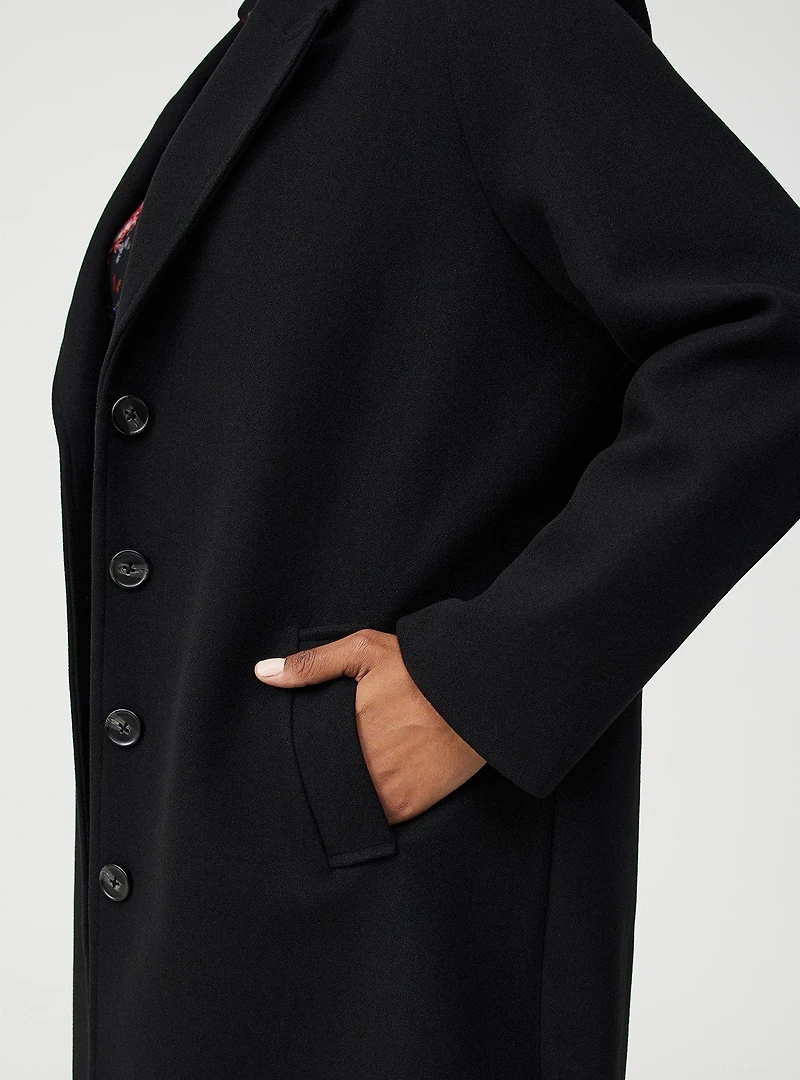 Faux Melton Trench Coat