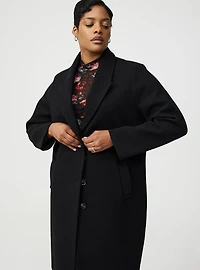 Faux Melton Trench Coat