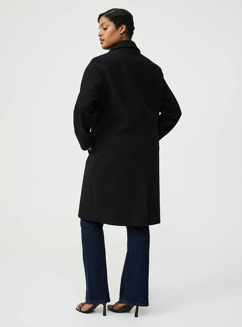 Faux Melton Trench Coat