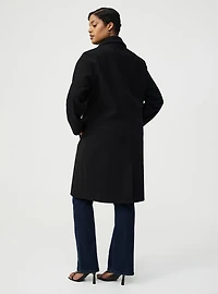 Faux Melton Trench Coat