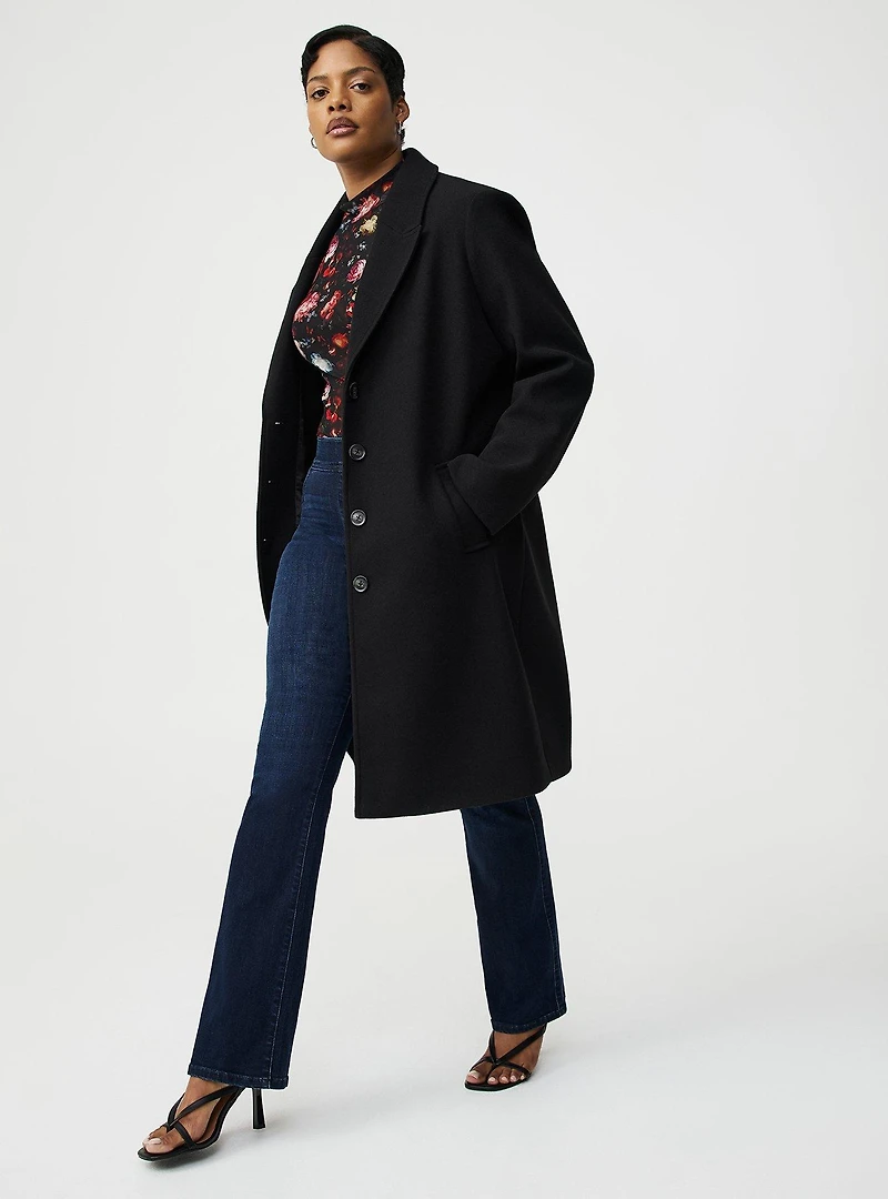 Faux Melton Trench Coat