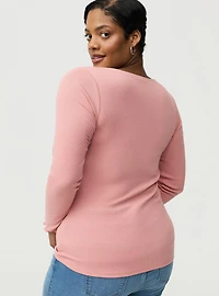 Cotton Modal Rib Henley Top