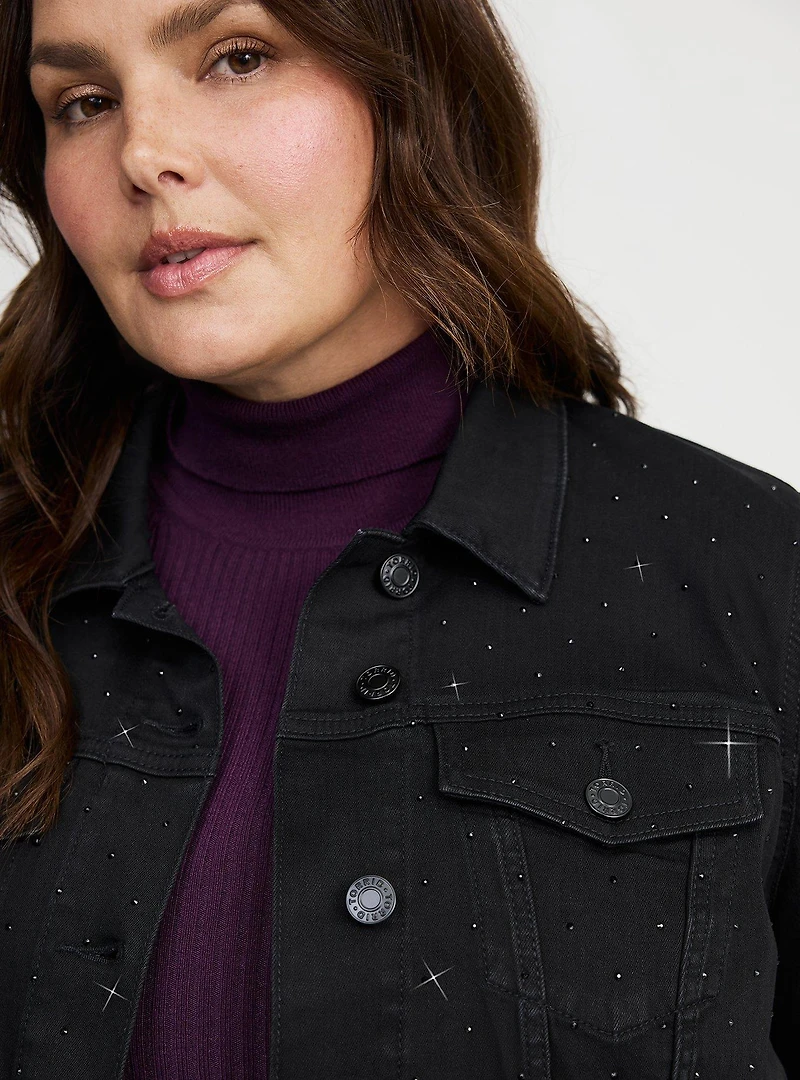 Embellished Denim Trucker Jacket