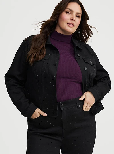 Embellished Denim Trucker Jacket