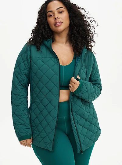 Quilted Zip Active Puffer
