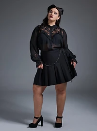 Nightfall High Collar Button-Up Top