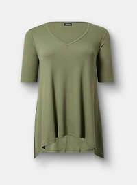 Cotton Modal Rib Fit & Flare Tunic