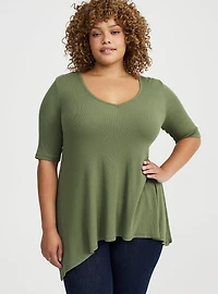 Cotton Modal Rib Fit & Flare Tunic