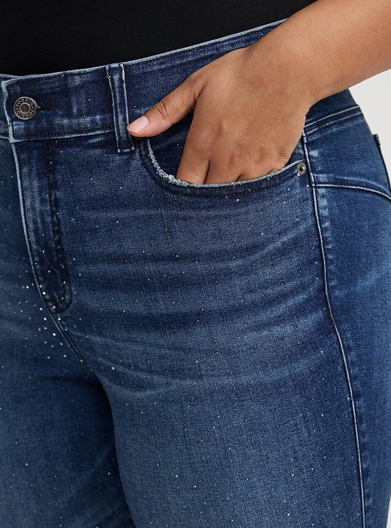 Bombshell High-Rise Rhinestone Flare Jean