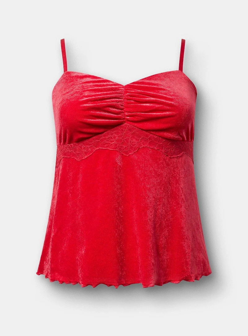 Velour Lace Sweetheart Cami