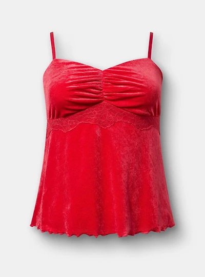 Velour Lace Sweetheart Cami