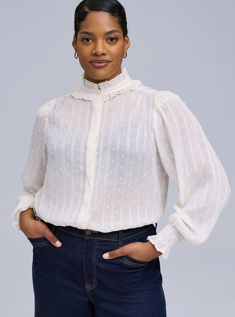 Belle Isle Ruffle Neck Blouse