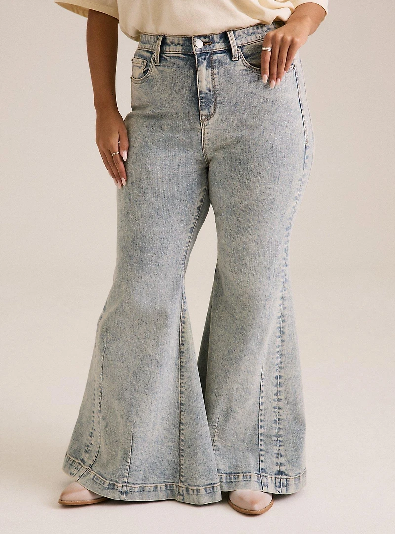 Festi Sky High Super Flare Jeans with Glitter