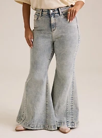 Festi Sky High Super Flare Jeans with Glitter