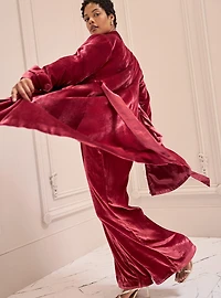 Studio Double-Breasted Velvet Trench Coat