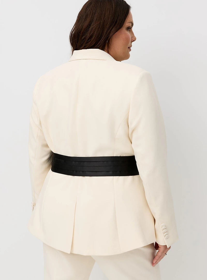 Studio Twill Classic Suit Jacket with Bow