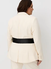 Studio Twill Classic Suit Jacket with Bow