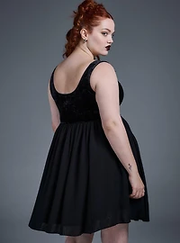 Nightfall Corset Velour & Chiffon Dress