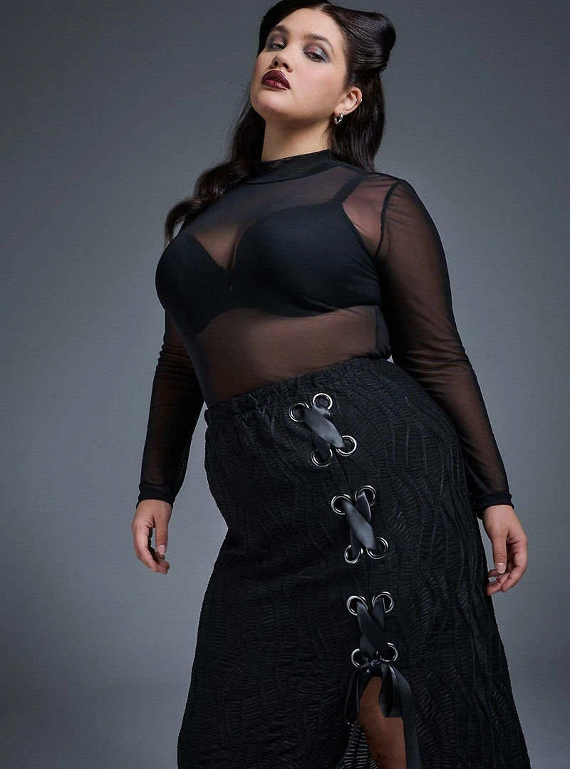 Nightfall Lace-Up Maxi Skirt