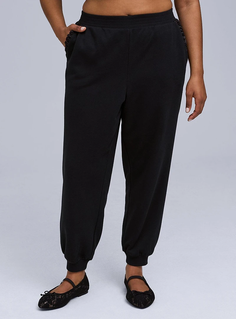 Belle Isle Satin Ruffle Jogger