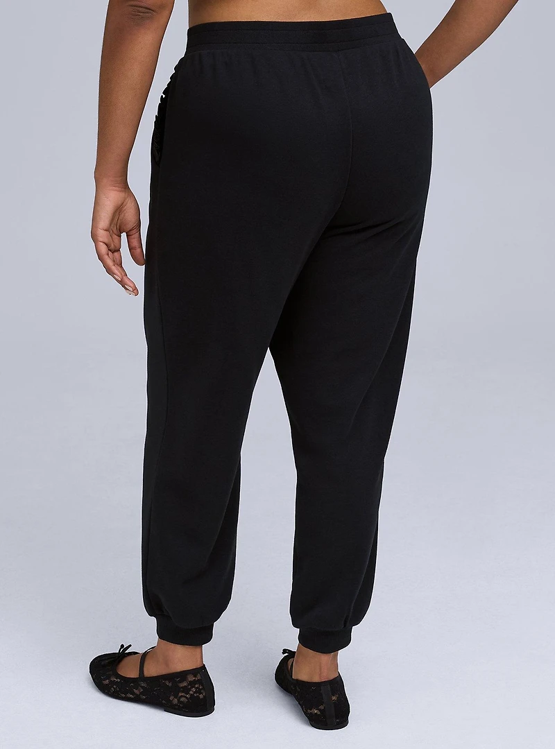 Belle Isle Satin Ruffle Jogger
