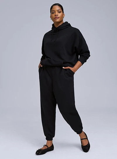 Belle Isle Satin Ruffle Jogger
