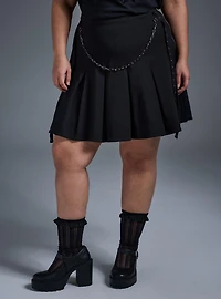 Nightfall Pleated Metal Detail Mini Skirt