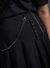 Nightfall Pleated Metal Detail Mini Skirt