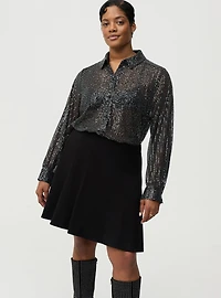 Sequin Button-Up Tunic